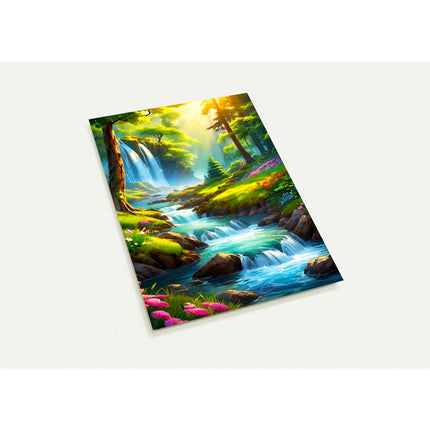 Prachtige kaartenset met aquarel met stromend beekje