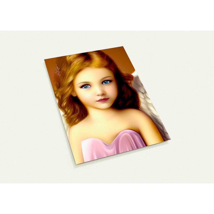 Kaartenset met een prachtig engeltje met diepblauwe ogen