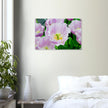 Acrylglas wanddecoratie met prachtige tulpen in lila met witte tinten