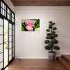 Acrylglas wanddecoratie met twee prachtige roze tulpen