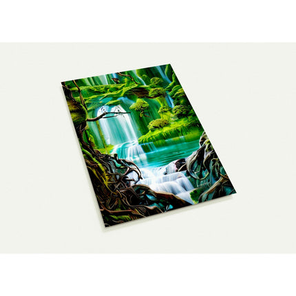 Kaartenset van een schitterende waterval in de jungle