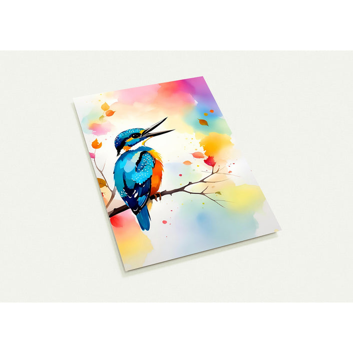 Kaartenset met een schitterende aquarel met een ijsvogel