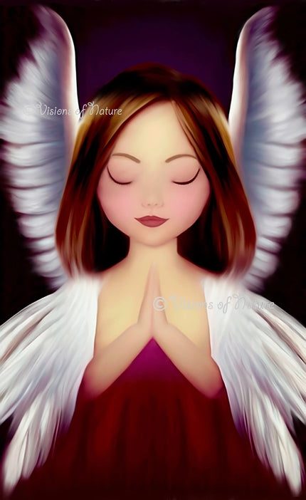 Kunstwerk met mediterende engel