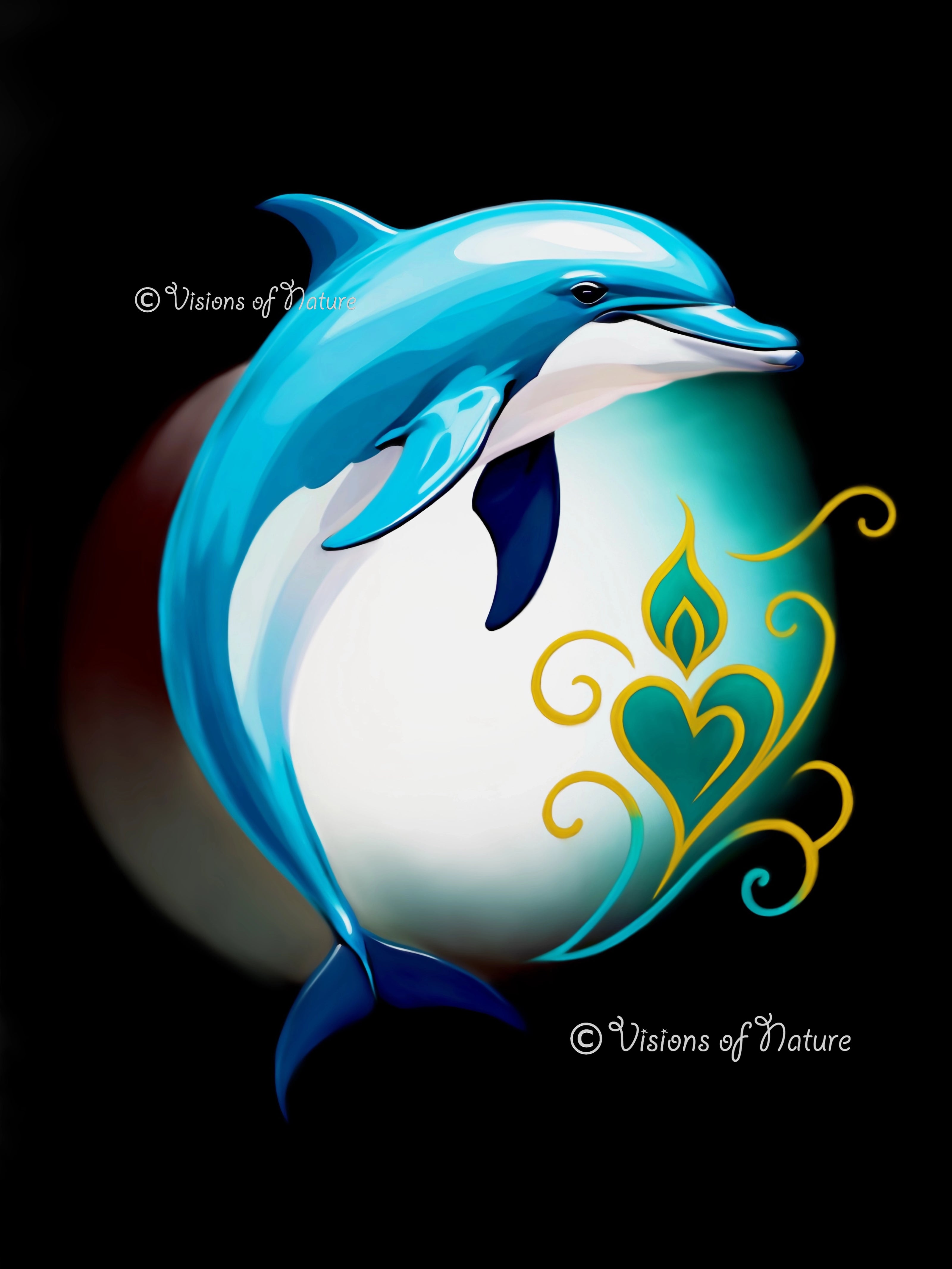 Echt sterrenlichtje met dolfijn en lichttaalsymbool