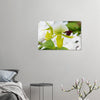 Acrylglas wanddecoratie met een orchidee in wit met groen