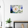 Acrylglas wanddecoratie met witte gerbera en gipskruid