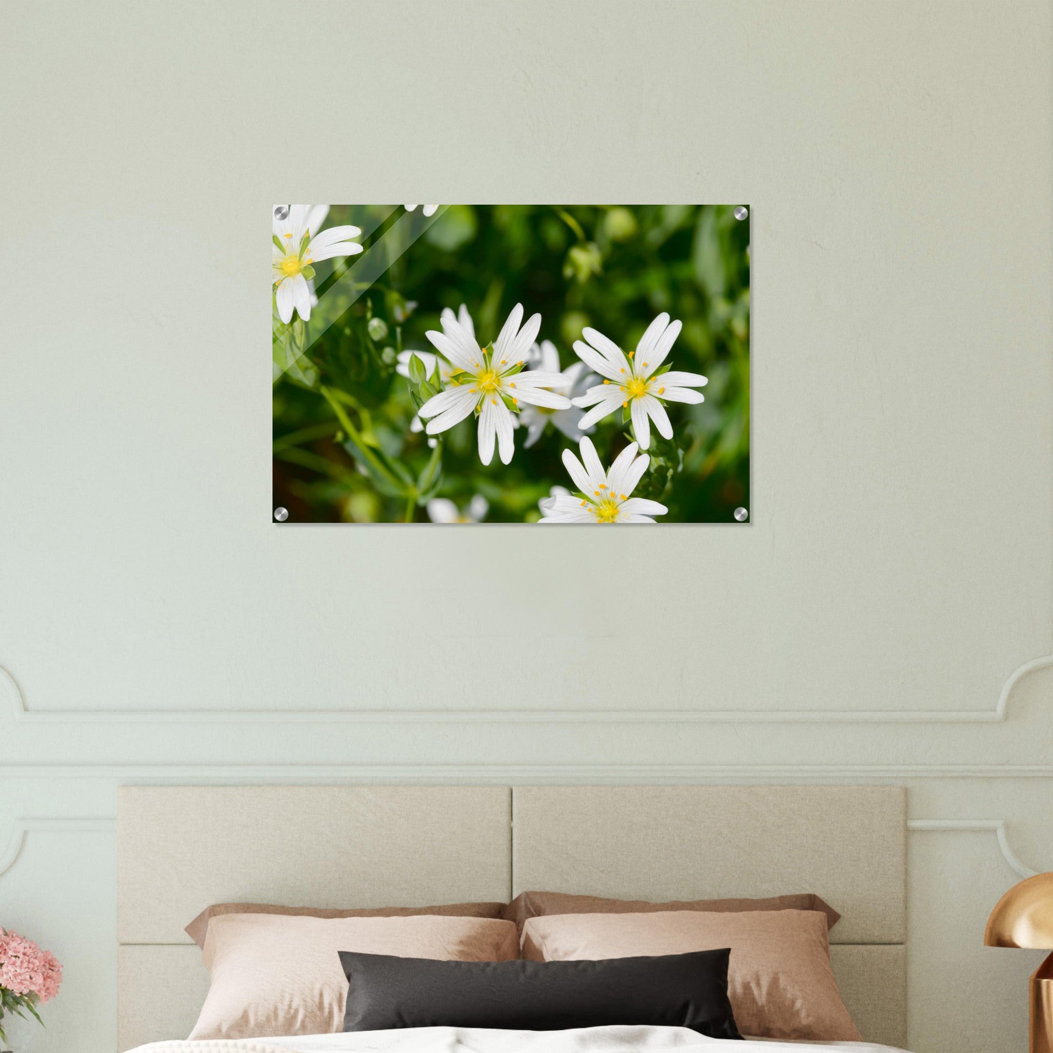 Acrylglas wanddecoratie met de bloemetjes van de 'grote muur' in de lente